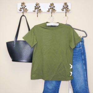 Nordstrom The Fifth Label Green Top Lace Up Side